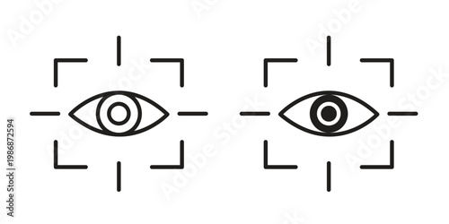 Trackability icon design. Editable outlined stroke and solid symbols