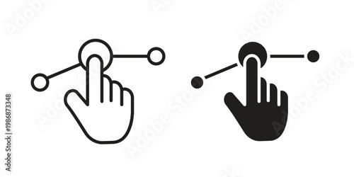 Usability icon design. Editable outlined stroke and solid symbols