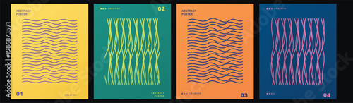 Abstract Wave Pattern Vector Poster Design Background Template Social Media Flyer