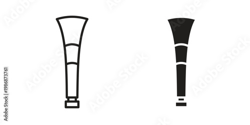 Vuvuzela icon design. Editable outlined stroke and solid symbols