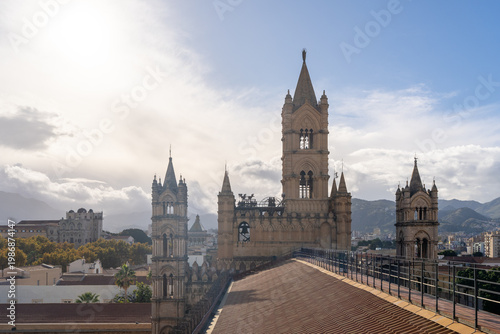 Views of Palermo historic city architecture and urban life - Palermo, Sicily, Italy – November 14, 2025