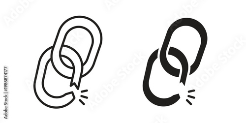 Weak icon design. Editable outlined stroke and solid symbols