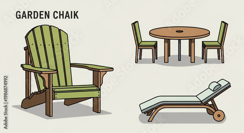 Outdoor Furniture Set For Relaxation And Dining.