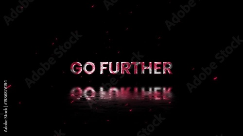 Go Further Rusty Metal Text Animation 4K Business Growth Call to Action for Progress Strategy and Marketing Campaigns