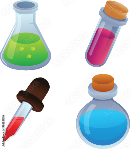 laboratory test tube glass flask set