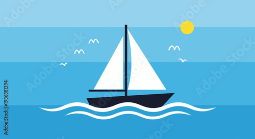 Sailing yacht on the water.