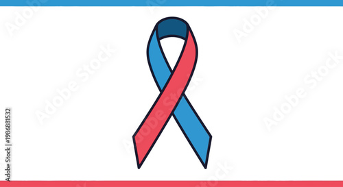 Bi colored awareness ribbon symbol.