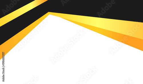 Black gold gradient geometric shaped frame in a modern white space art deco design. Ideal for luxurious branding or sleek backgrounds.