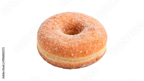 фотографія Freshly made donut with sugar coating isolated on transparent background cut out