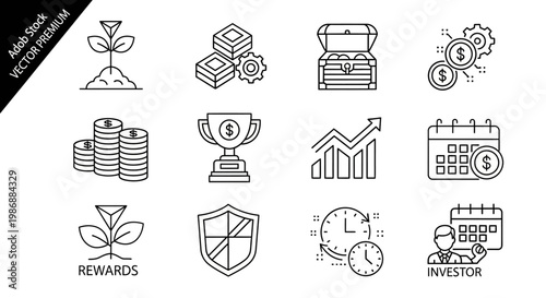 Business Finance Icons and Symbols.