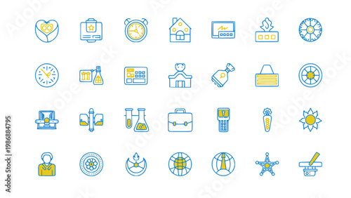 Minimal icons for various categories in clean outline style.