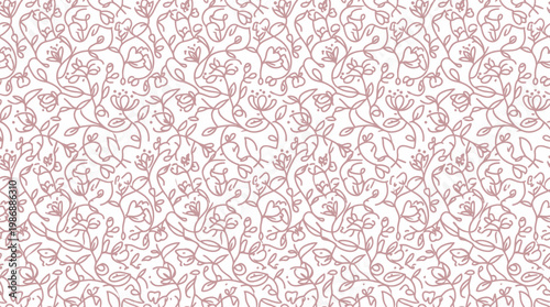 Intricate Pink Damask Floral Pattern as Seamless Decorative Background.