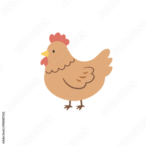 鶏のイラスト　シンプル　かわいい素材　アイコン