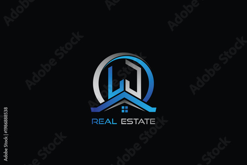 LJ real estate letters logo design for construction or house. LJ real estate letters logo Vector design
