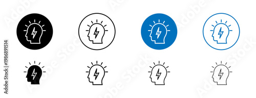 Comprehension icons set in black and blue colors on white background