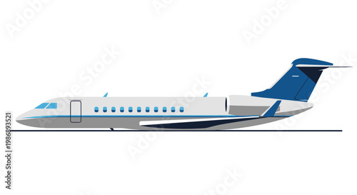 Sleek private jet airplane illustration