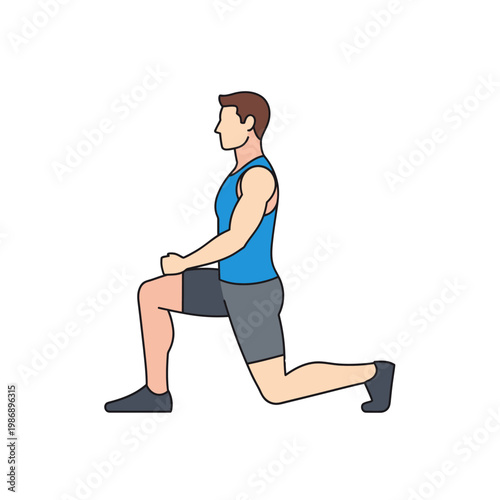 Man doing a lunge exercise, fitness, workout, healthy lifestyle, strength training, legs
