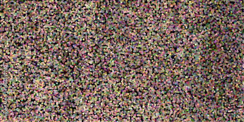 Vibrant pointillist texture with a multitude of tiny colorful dots on a black background creating a shimmering, festive, and energetic abstract pattern