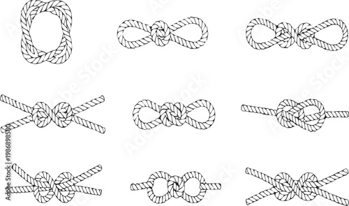  Hand Drawn Nautical Knots and Rope Illustrations sailing marine