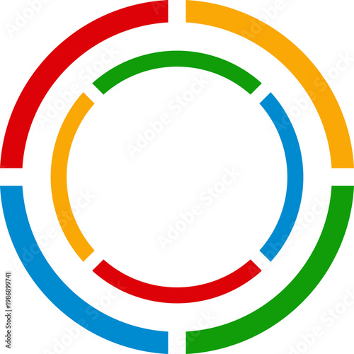 Circular Abstract Logo Set with Colorful Rings for Corporate Branding and Modern Business Identity