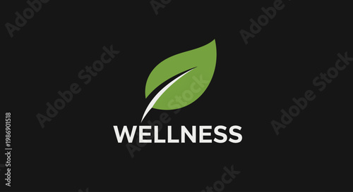 Wellness logo with green leaf symbol.