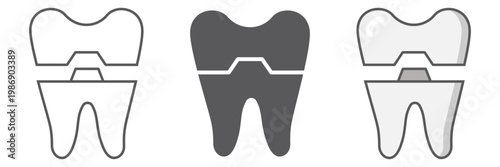 Dental crown line icon, dentist and dental, stomatology crown sign, vector graphics, a linear pattern on a white background.