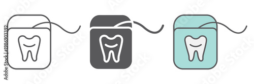 Dental floss line icon, dentist and dentistry, tooth care sign, vector graphics, a linear pattern on a white background.