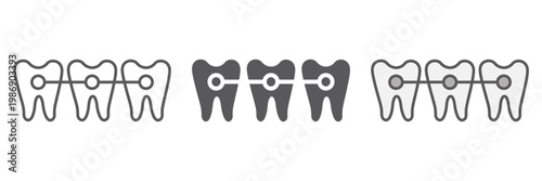 Braces line icon, dentist and dental, teeth sign, vector graphics, a linear pattern on a white background.