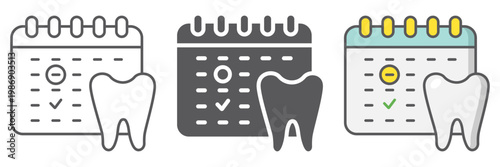 Dentist appointment line icon, schedule and dental, calendar sign, vector graphics, a linear pattern on a white background.