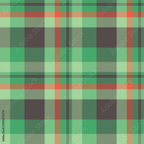 Britain vector check tartan, customizable texture pattern seamless. Rough plaid fabric textile background in green and pastel colors.