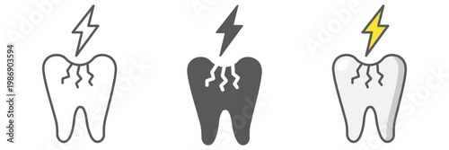 Toothache line icon, dentist and dental, tooth sign, vector graphics, a linear pattern on a white background.