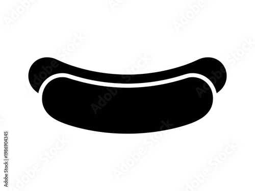 A simple black and white illustration of a hot dog