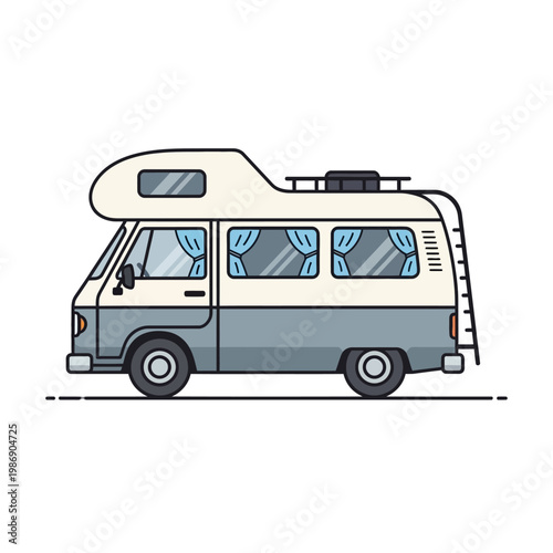 Retro Camper Van Illustration