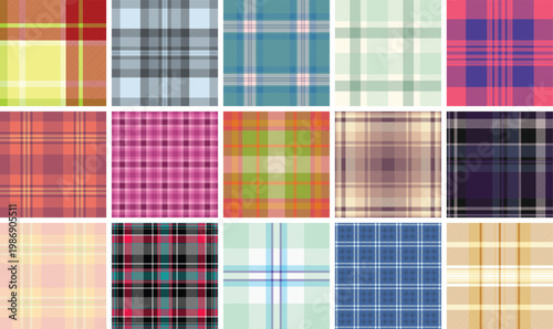 Thanksgiving plaid pack designed for licensing projects. Market ready tartan styles suit seasonal products. Vector files stay flexible.
