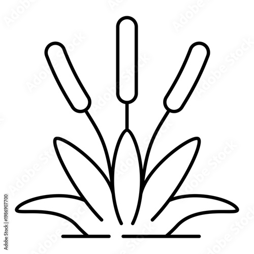 icon of wild plant in line style designed for nature apps eco branding and outdoor content