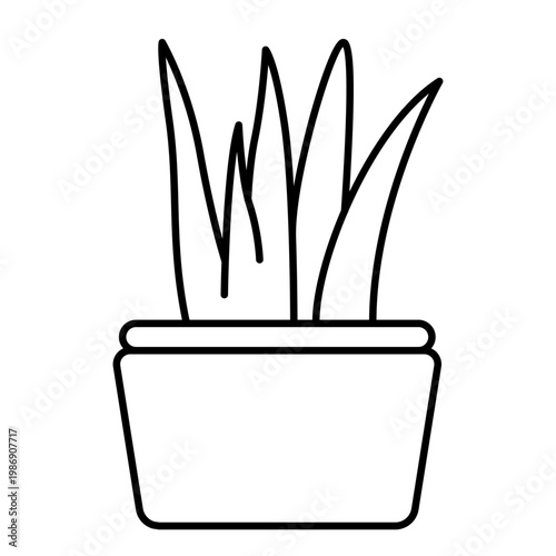 icon of ornamental grass in line style designed for landscape apps garden branding and eco content