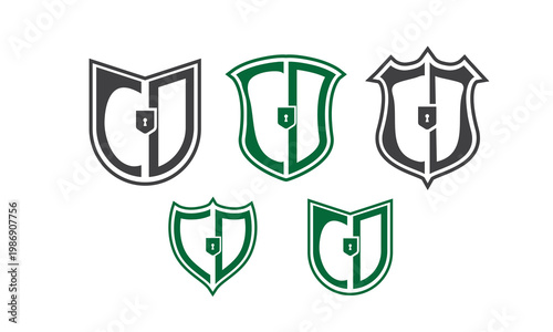 CD Shield Security Logo – Hidden Monogram Protection Badge, Modern Keyhole Icon Vector Design