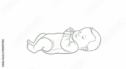 A baby lies on its back, sleeping peacefully with a pacifier.