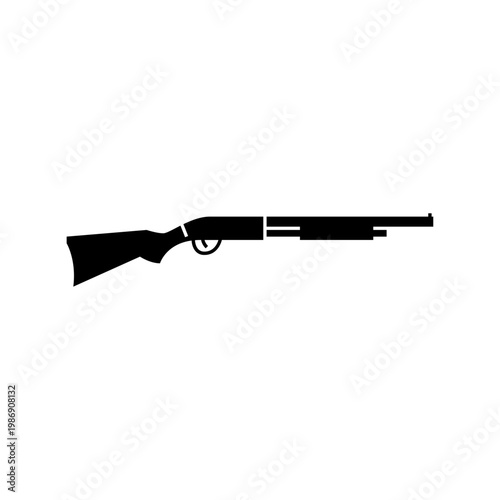 shotgun glyph icon. shotgun illustration.