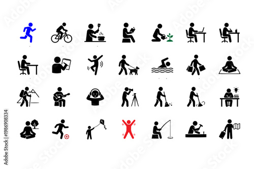People at Different WOrk and Activities Icon Sheet