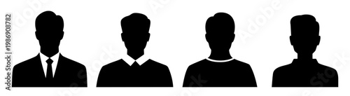 男性人物シルエット　アイコンセット