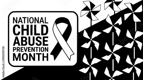 National Child Abuse Prevention Month Awareness Vector Graphic Illustration
