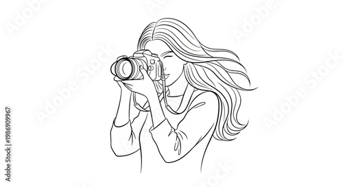 A woman taking a photo with her camera in a creative moment