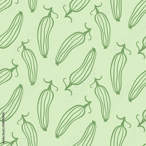 Seamless zucchini vector pattern background
