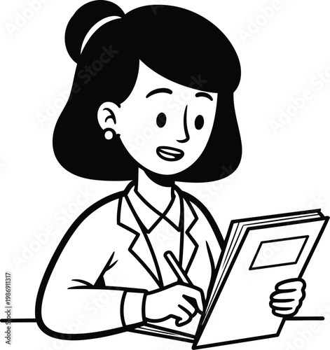 Woman reading a book with surprise expression