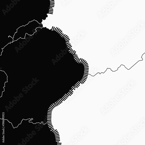 distance line between regions, geographic divider, transparent background