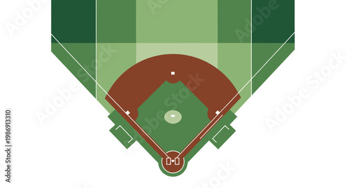Baseball field layout from above perspective.