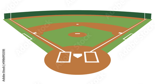 Aerial view of a baseball field.