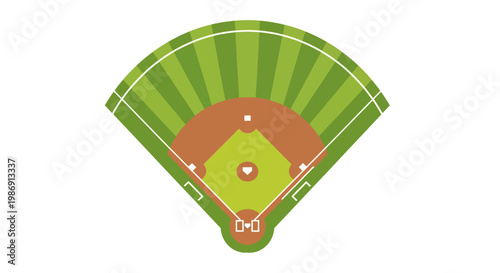 Baseball field illustration with green grass.