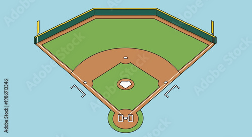 Aerial view of a baseball field.